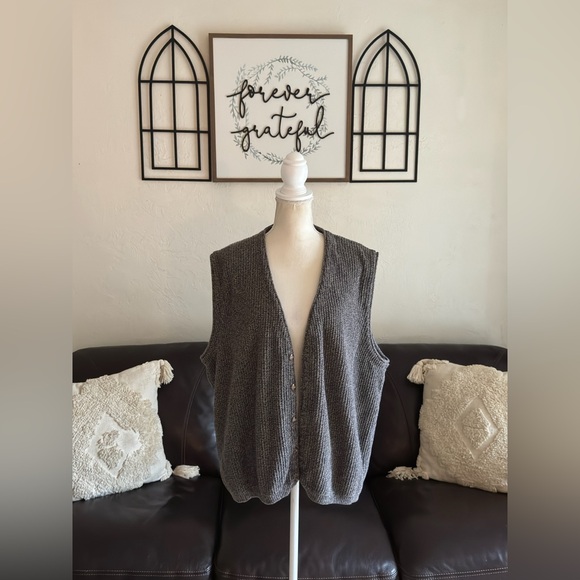 Eddie Bauer Gray 100% Cotton Button Up Vest Size XL Tall Classic Casual Retro - Picture 11 of 11